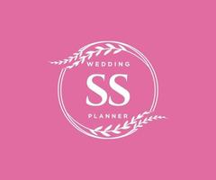 ss initiales lettre mariage monogramme logos collection, modèles minimalistes et floraux modernes dessinés à la main pour cartes d'invitation, réservez la date, identité élégante pour restaurant, boutique, café en image vectorielle vecteur