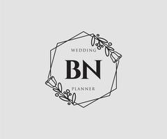 logo féminin initial bn. utilisable pour les logos nature, salon, spa, cosmétique et beauté. élément de modèle de conception de logo vectoriel plat.