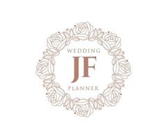 jf initiales lettre mariage monogramme logos collection, modèles minimalistes et floraux modernes dessinés à la main pour cartes d'invitation, réservez la date, identité élégante pour restaurant, boutique, café en image vectorielle vecteur