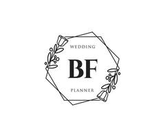 logo féminin initial bf. utilisable pour les logos nature, salon, spa, cosmétique et beauté. élément de modèle de conception de logo vectoriel plat.