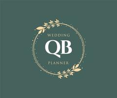 qb initiales lettre mariage monogramme logos collection, modèles minimalistes et floraux modernes dessinés à la main pour cartes d'invitation, réservez la date, identité élégante pour restaurant, boutique, café en image vectorielle vecteur