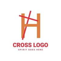 lettre h création de logo vectoriel croix initiale