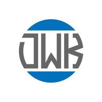 création de logo de lettre dwk sur fond blanc. concept de logo de cercle d'initiales créatives dwk. conception de lettre dwk. vecteur