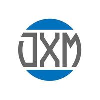 création de logo de lettre dxm sur fond blanc. concept de logo de cercle d'initiales créatives dxm. conception de lettre dxm. vecteur