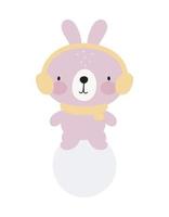 le lapin mignon marche. illustration vectorielle. pour les trucs pour enfants, cartes, affiches, bannières, livres pour enfants, impression sur le pack, impression sur vêtements, tissu, papier peint, textile. vecteur