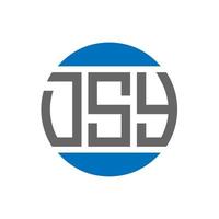 création de logo de lettre dsy sur fond blanc. concept de logo de cercle d'initiales créatives dsy. conception de lettre dsy. vecteur