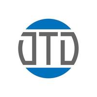 création de logo de lettre dtd sur fond blanc. concept de logo de cercle d'initiales créatives dtd. conception de lettre dtd. vecteur