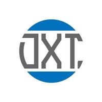 création de logo de lettre dxt sur fond blanc. concept de logo de cercle d'initiales créatives dxt. conception de lettre dxt. vecteur