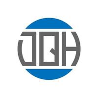 création de logo de lettre dqh sur fond blanc. concept de logo de cercle d'initiales créatives dqh. conception de lettre dqh. vecteur