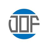 création de logo de lettre ddl sur fond blanc. concept de logo de cercle d'initiales créatives dof. conception de lettre dof. vecteur