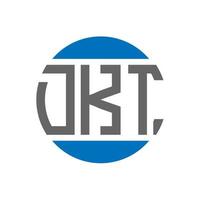création de logo de lettre dkt sur fond blanc. concept de logo de cercle d'initiales créatives dkt. conception de lettre dkt. vecteur