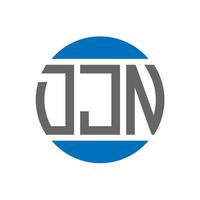 création de logo de lettre djn sur fond blanc. concept de logo de cercle d'initiales créatives djn. conception de lettre djn. vecteur