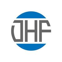 création de logo de lettre dhf sur fond blanc. concept de logo de cercle d'initiales créatives dhf. conception de lettre dhf. vecteur