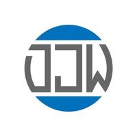 création de logo de lettre djw sur fond blanc. concept de logo de cercle d'initiales créatives djw. conception de lettre djw. vecteur