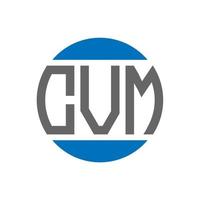 création de logo de lettre cvm sur fond blanc. concept de logo de cercle d'initiales créatives cvm. conception de lettre cvm. vecteur