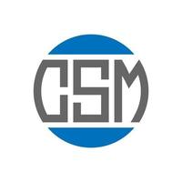 création de logo de lettre csm sur fond blanc. concept de logo de cercle d'initiales créatives csm. conception de lettre csm. vecteur