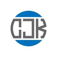 création de logo de lettre cjk sur fond blanc. concept de logo de cercle d'initiales créatives cjk. conception de lettre cjk. vecteur