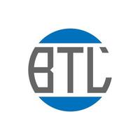 création de logo de lettre btl sur fond blanc. concept de logo de cercle d'initiales créatives btl. conception de lettre btl. vecteur