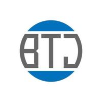 création de logo de lettre btj sur fond blanc. concept de logo de cercle d'initiales créatives btj. conception de lettre btj. vecteur