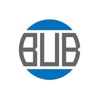 création de logo de lettre bub sur fond blanc. concept de logo de cercle d'initiales créatives bub. conception de lettre bub. vecteur