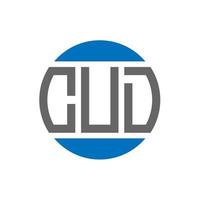 création de logo de lettre cud sur fond blanc. concept de logo de cercle d'initiales créatives cud. conception de lettre cud. vecteur