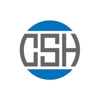 création de logo de lettre csh sur fond blanc. concept de logo de cercle d'initiales créatives csh. conception de lettre csh. vecteur