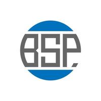 création de logo de lettre bsp sur fond blanc. concept de logo de cercle d'initiales créatives bsp. conception de lettre bsp. vecteur