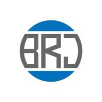 création de logo de lettre brj sur fond blanc. concept de logo de cercle d'initiales créatives brj. conception de lettre brj. vecteur