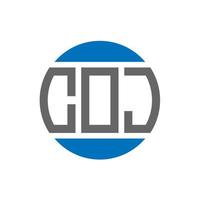 création de logo de lettre coj sur fond blanc. concept de logo de cercle d'initiales créatives coj. conception de lettre coj. vecteur