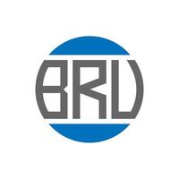 création de logo de lettre bru sur fond blanc. bru concept de logo de cercle d'initiales créatives. conception de lettre bru. vecteur