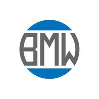 création de logo de lettre bmw sur fond blanc. concept de logo de cercle d'initiales créatives bmw. conception de lettre bmw. vecteur