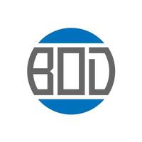 création de logo de lettre bod sur fond blanc. concept de logo de cercle d'initiales créatives bod. conception de lettre de bod. vecteur