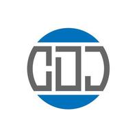 création de logo de lettre cdj sur fond blanc. concept de logo de cercle d'initiales créatives cdj. conception de lettre cdj. vecteur