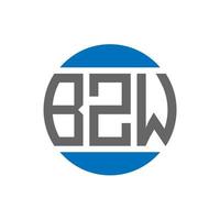 création de logo de lettre bzw sur fond blanc. concept de logo de cercle d'initiales créatives bzw. conception de lettre bzw. vecteur