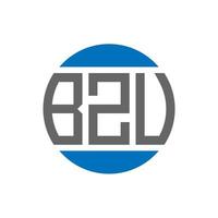 création de logo de lettre bzu sur fond blanc. concept de logo de cercle d'initiales créatives bzu. conception de lettre bzu. vecteur