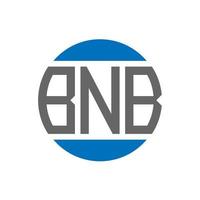 création de logo de lettre bnb sur fond blanc. concept de logo de cercle d'initiales créatives bnb. conception de lettre bnb. vecteur