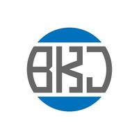 création de logo de lettre bkj sur fond blanc. concept de logo de cercle d'initiales créatives bkj. conception de lettre bkj. vecteur
