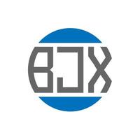 création de logo de lettre bjx sur fond blanc. concept de logo de cercle d'initiales créatives bjx. conception de lettre bjx. vecteur