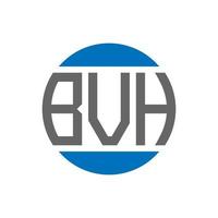 création de logo de lettre bvh sur fond blanc. concept de logo de cercle d'initiales créatives bvh. conception de lettre bvh. vecteur