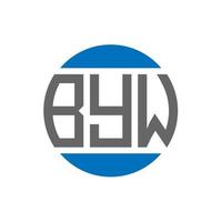 création de logo de lettre byw sur fond blanc. concept de logo de cercle d'initiales créatives byw. conception de lettre byw. vecteur