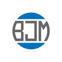 création de logo de lettre bjm sur fond blanc. concept de logo de cercle d'initiales créatives bjm. conception de lettre bjm. vecteur