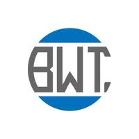 création de logo de lettre bwt sur fond blanc. concept de logo de cercle d'initiales créatives bwt. conception de lettre bwt. vecteur