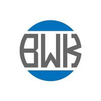 création de logo de lettre bwk sur fond blanc. concept de logo de cercle d'initiales créatives bwk. conception de lettre bwk. vecteur