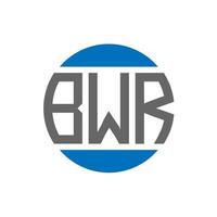 création de logo de lettre bwr sur fond blanc. concept de logo de cercle d'initiales créatives bwr. conception de lettre bwr. vecteur