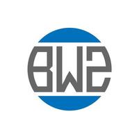 création de logo de lettre bwz sur fond blanc. concept de logo de cercle d'initiales créatives bwz. conception de lettre bwz. vecteur