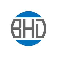 création de logo de lettre bhd sur fond blanc. concept de logo de cercle d'initiales créatives bhd. conception de lettre bhd. vecteur