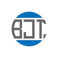 création de logo de lettre bjt sur fond blanc. concept de logo de cercle d'initiales créatives bjt. conception de lettre bjt. vecteur