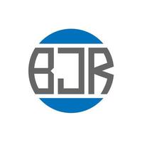 création de logo de lettre bjr sur fond blanc. concept de logo de cercle d'initiales créatives bjr. conception de lettre bjr. vecteur