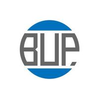 création de logo de lettre bup sur fond blanc. concept de logo de cercle d'initiales créatives bup. conception de lettre bup. vecteur