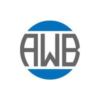création de logo de lettre awb sur fond blanc. concept de logo de cercle d'initiales créatives awb. conception de lettre awb. vecteur